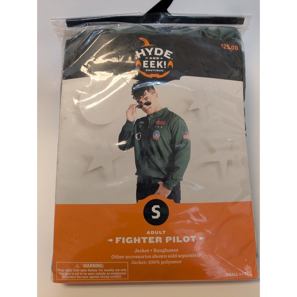 Fighter Pilot Halloween Costume Adult Small Hyde & Eek Jacket Sunglasses Cosplay